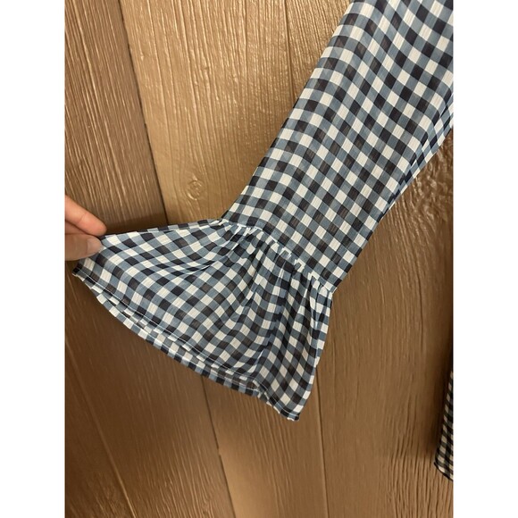 Draper James Gingham Navy Sheer Swim Cover Up Or Dress Size XS‎ Long Sleeve - Picture 7 of 9